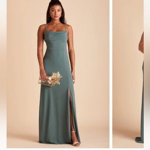 Birdy Grey Ash Crepe Dress in Seaglass size L